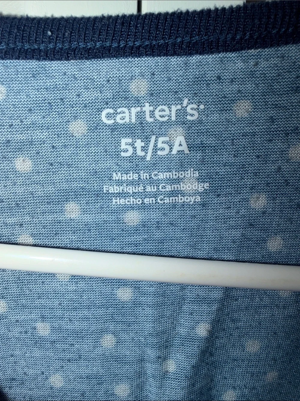Carter's Navy Polka Dot Girls' Nightgown with Pink Bird Applique